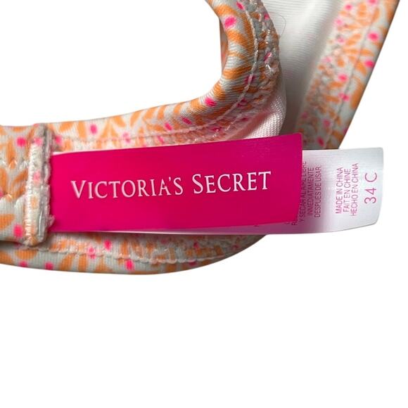 Victoria's Secret Pink Floral Pushup Strapless Bikini Top 34C EUC - Picture 3 of 5